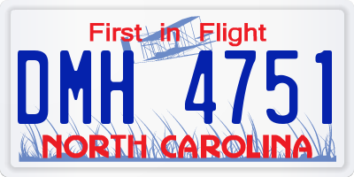 NC license plate DMH4751