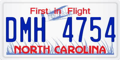 NC license plate DMH4754