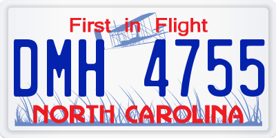 NC license plate DMH4755