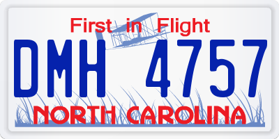 NC license plate DMH4757