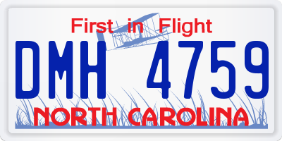 NC license plate DMH4759