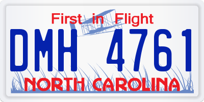 NC license plate DMH4761
