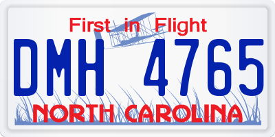 NC license plate DMH4765