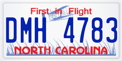 NC license plate DMH4783