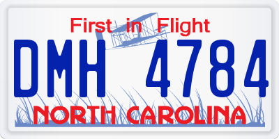 NC license plate DMH4784