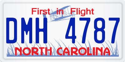 NC license plate DMH4787