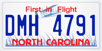 NC license plate DMH4791