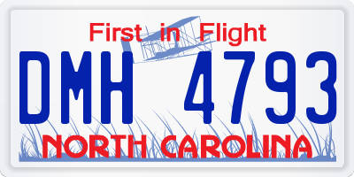 NC license plate DMH4793
