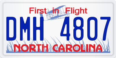 NC license plate DMH4807
