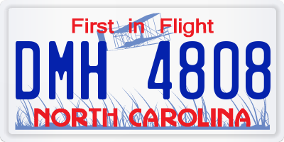 NC license plate DMH4808