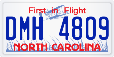 NC license plate DMH4809