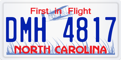 NC license plate DMH4817