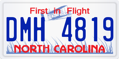NC license plate DMH4819