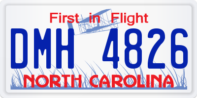 NC license plate DMH4826