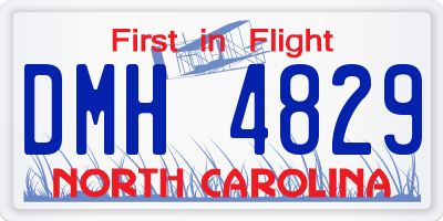 NC license plate DMH4829