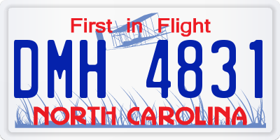 NC license plate DMH4831