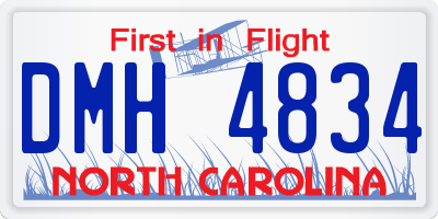 NC license plate DMH4834