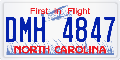 NC license plate DMH4847