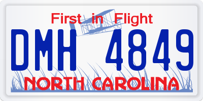 NC license plate DMH4849