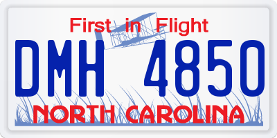 NC license plate DMH4850