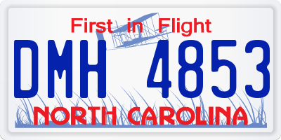 NC license plate DMH4853