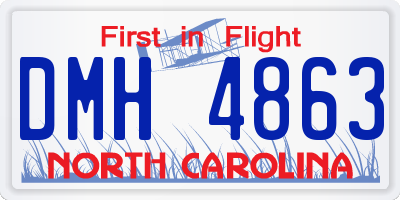 NC license plate DMH4863