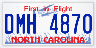 NC license plate DMH4870