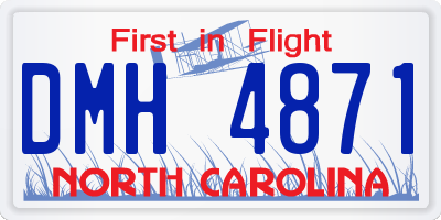 NC license plate DMH4871