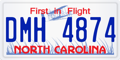 NC license plate DMH4874