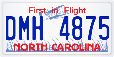 NC license plate DMH4875