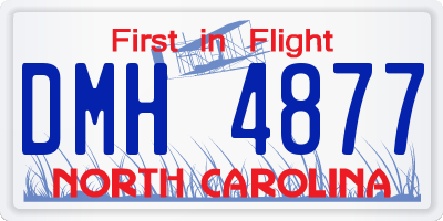 NC license plate DMH4877