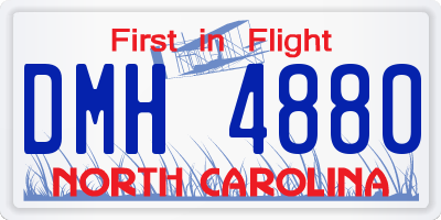 NC license plate DMH4880