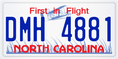 NC license plate DMH4881