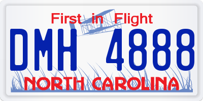 NC license plate DMH4888
