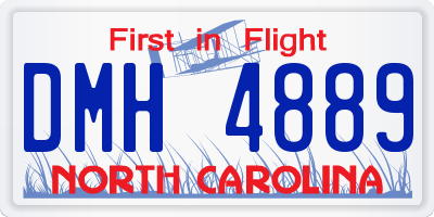 NC license plate DMH4889