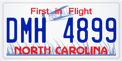 NC license plate DMH4899