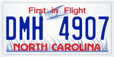 NC license plate DMH4907