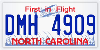 NC license plate DMH4909