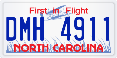 NC license plate DMH4911