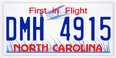 NC license plate DMH4915