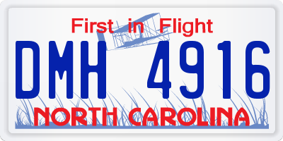 NC license plate DMH4916