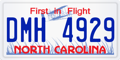 NC license plate DMH4929