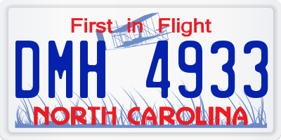 NC license plate DMH4933
