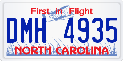 NC license plate DMH4935