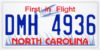 NC license plate DMH4936