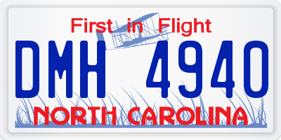 NC license plate DMH4940