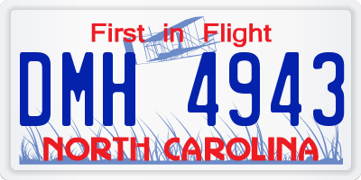 NC license plate DMH4943