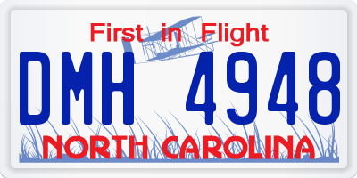 NC license plate DMH4948