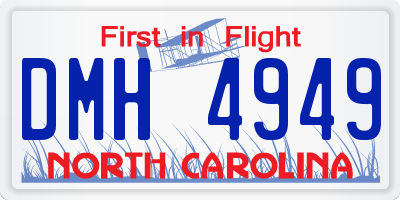 NC license plate DMH4949