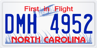 NC license plate DMH4952